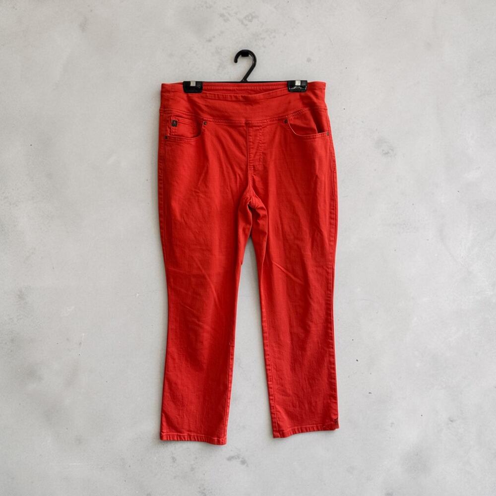 Belle by Kim Gravel Women's Cropped Jeans - Red Size 14